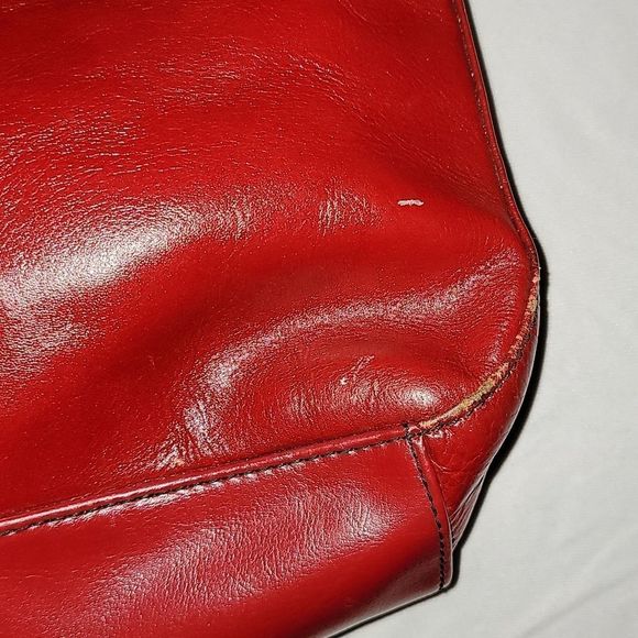 Rolfs Genuine Red Leather Handbag - Picture 4 of 6